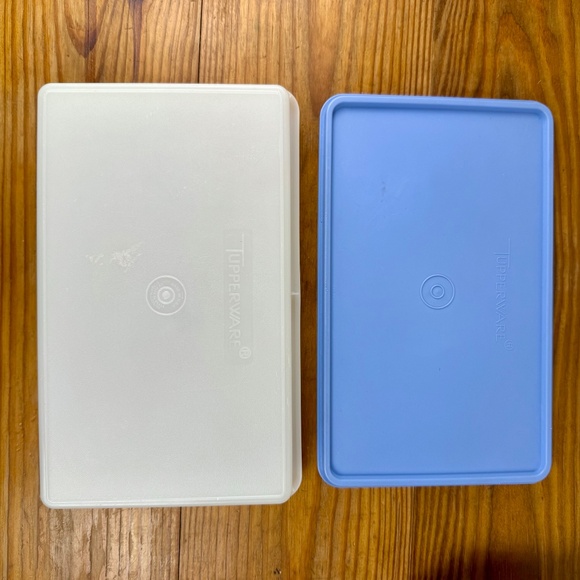 Vintage Tupperware Blue Lid Rectangular Storage Set | 2-Piece - Picture 6 of 8